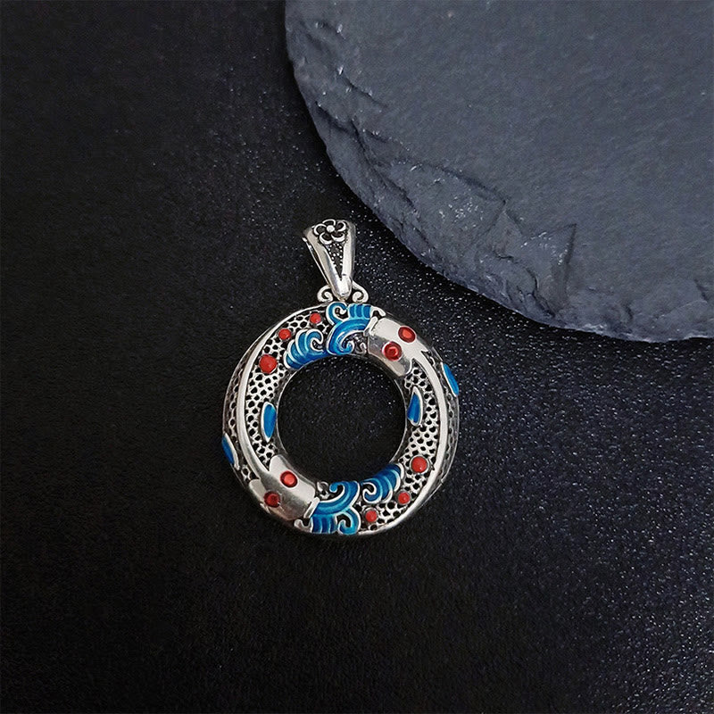 Nimara Ritual Koi Fish Peace Buckle Copper Wealth Luck Necklace Pendant