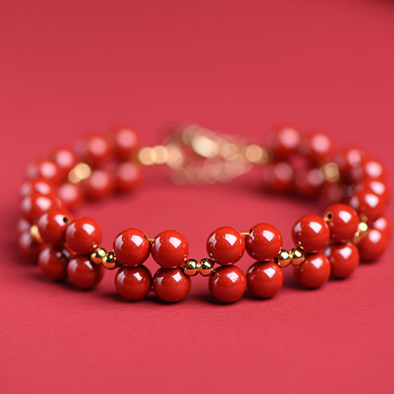 Nimara Ritual Natural Cinnabar Beaded Blessing Bracelet