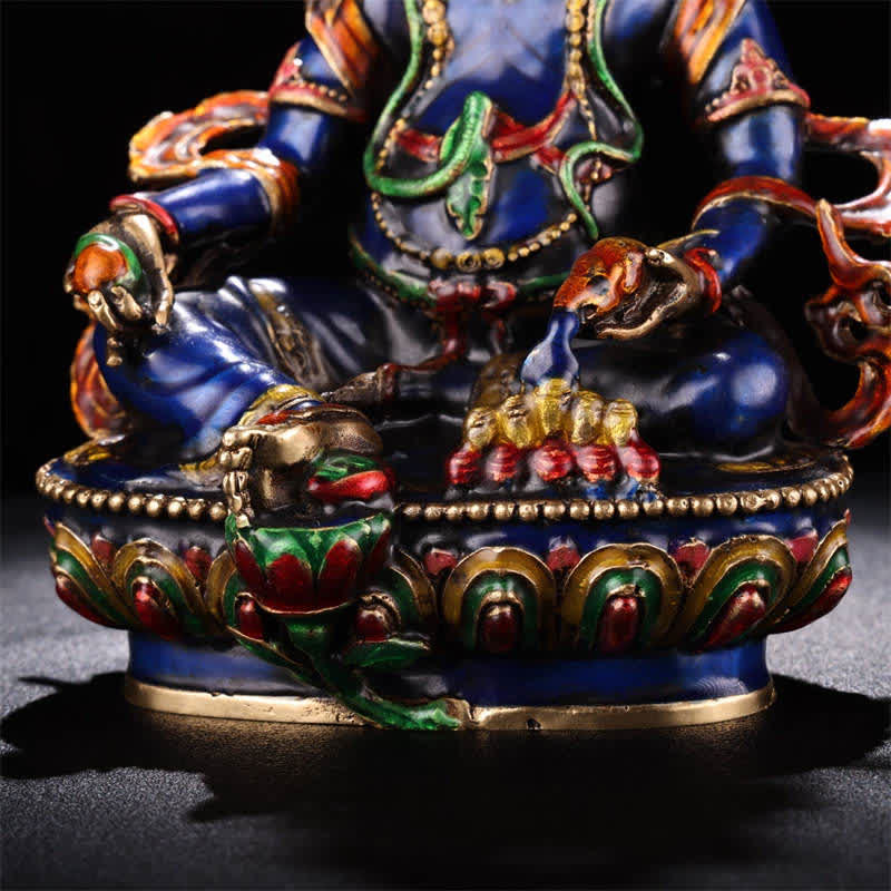 Nimara Ritual Yellow Jambhala Bodhisattva Figurine Serenity Copper Statue Home Decoration