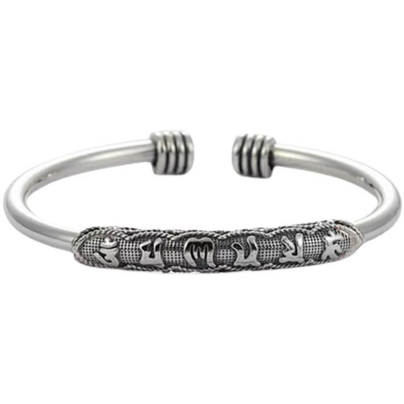 Nimara Ritual Om Mani Padme Hum Engraved Peace Cuff Bracelet Bangle