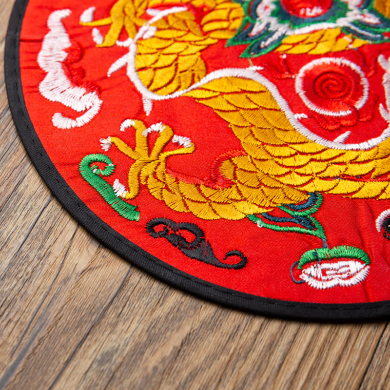 Nimara Ritual Dragon Embroidery Cup Mat Pad Tea Cup Coaster Kung Fu Tea Mat