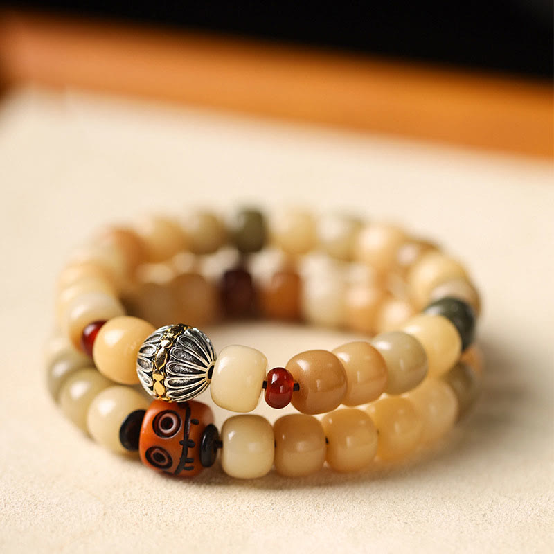 Nimara Ritual Natural Bodhi Seed The Lord of the Corpse Forest Om Mani Padme Hum Wisdom Bracelet