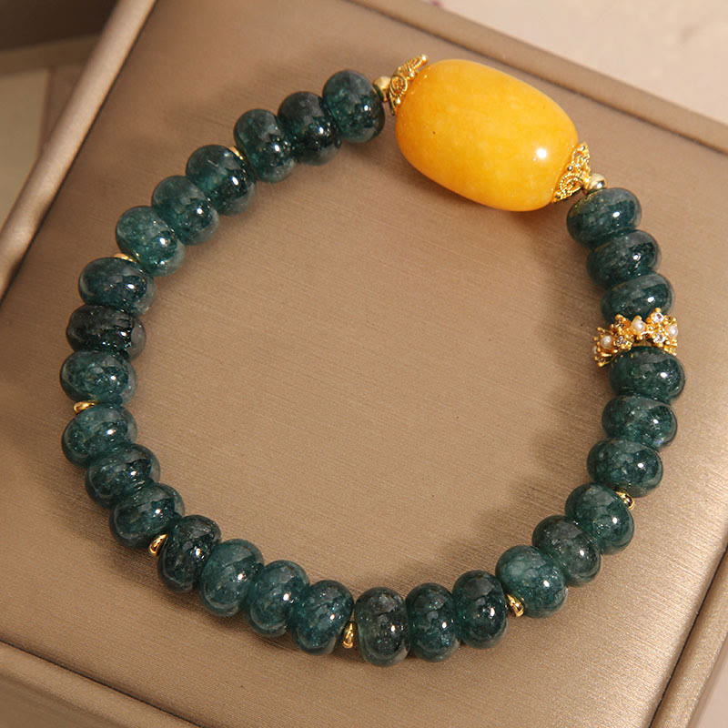 Nimara Ritual Green Jade Abacus Beads Topaz Luck Bracelet