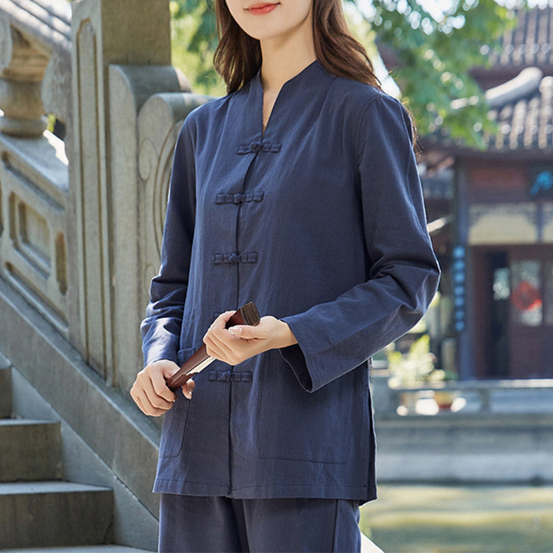 Nimara Ritual Spiritual Zen Practice Yoga Meditation Prayer Uniform Cotton Linen Clothing Women's Set