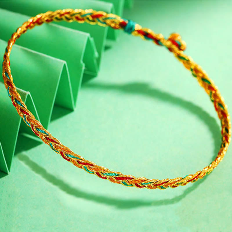 Nimara Ritual Handmade Multicolored Dragon Scale Pattern Braid String Bracelet