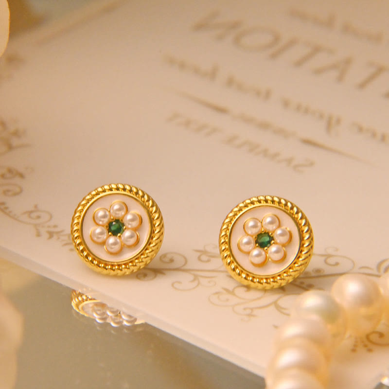 Nimara Ritual Enamel Flower Luck Earrings