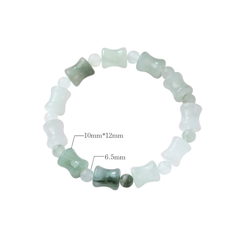 Nimara Ritual Jade Coconut Shell Bamboo Pattern Abundance Luck Bracelet