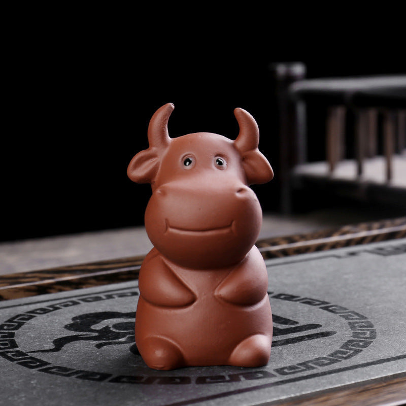 Nimara Ritual Chinese Zodiac Purple Clay Wealth Ceramic Tea Pet Home Figurine Decoration
