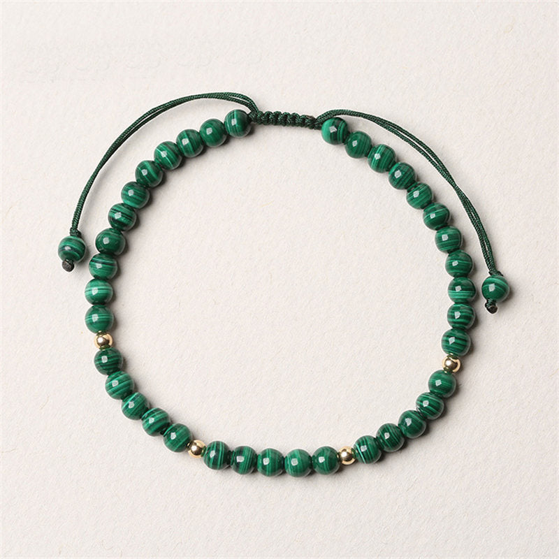 Nimara Ritual 4mm Natural Malachite Protection Calmness String Bracelet