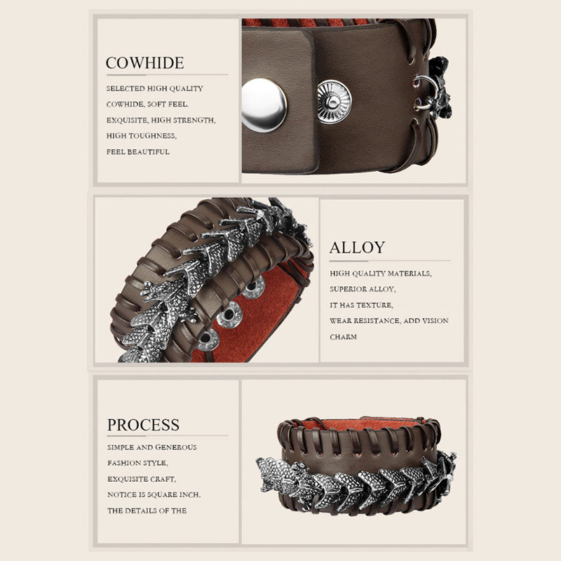 Nimara Ritual Dragon Leather Protection Weave Bracelet