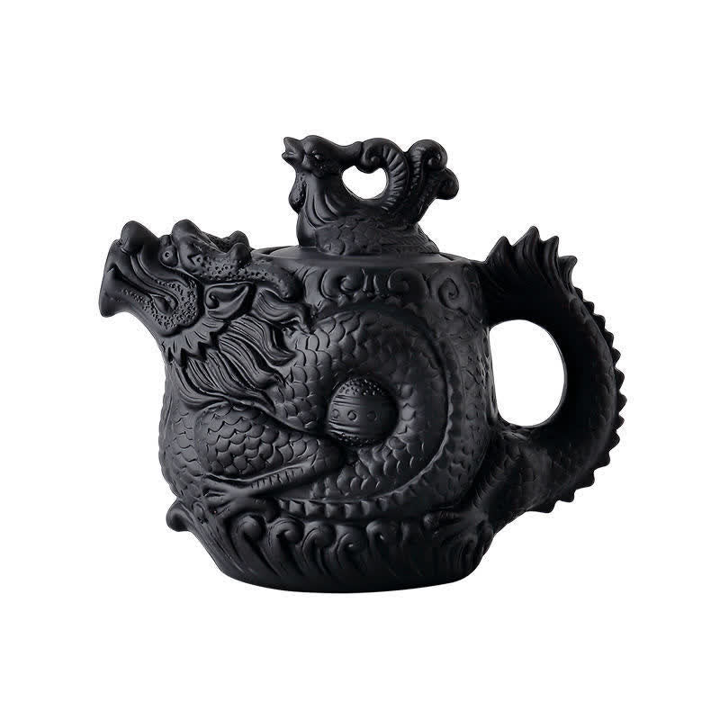 Nimara Ritual Vintage Dragon Phoenix Ceramic Teapot