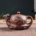 Nimara Ritual Vintage Dragon Auspicious Clouds Purple Clay Ceramic Teapot