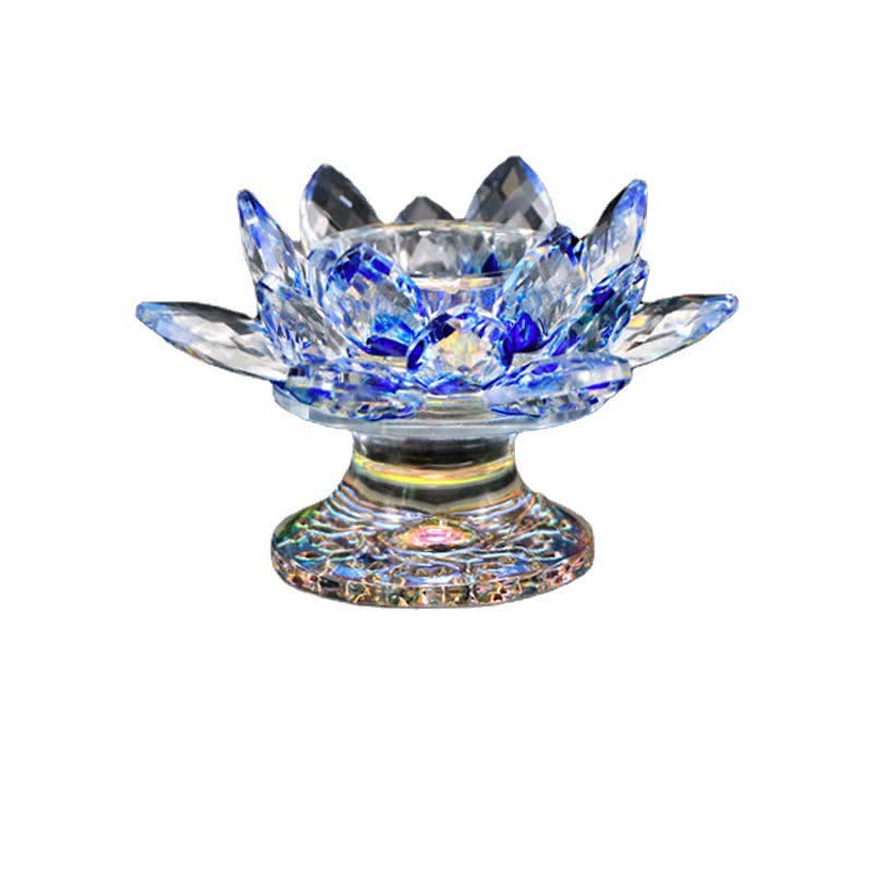 Nimara Ritual Lotus Flower Crystal Candle Holder Home Office Offering Decoration