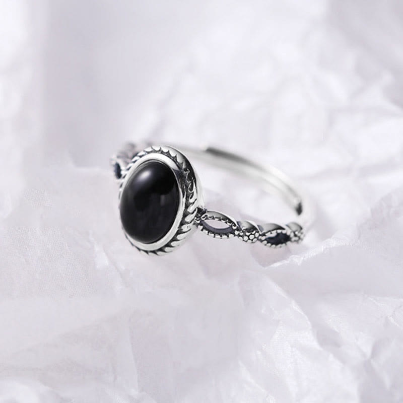 Nimara Ritual 925 Sterling Silver Black Onyx Fortune Ring