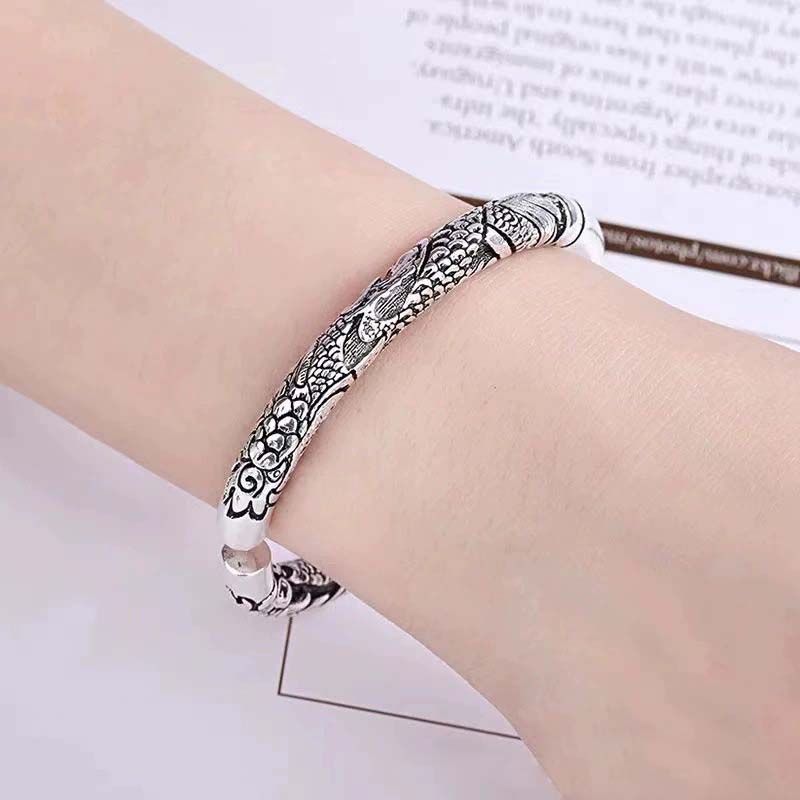 Nimara Ritual Dragon Auspicious Clouds Luck Protection Bracelet Adjustable Bangle
