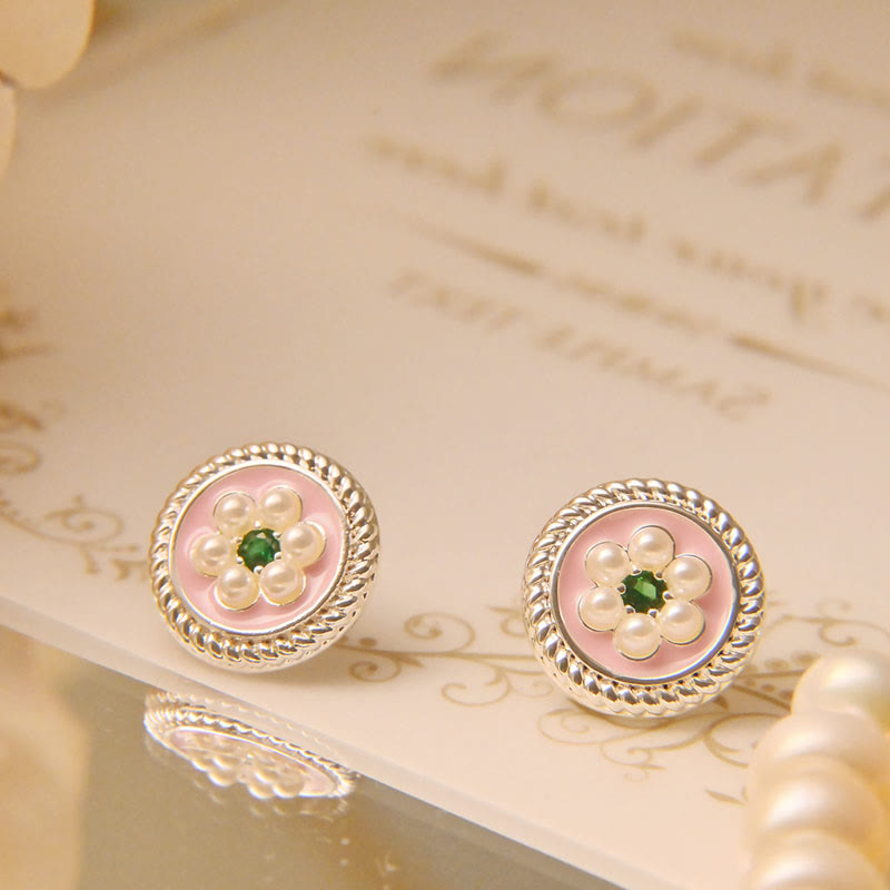 Nimara Ritual Enamel Flower Luck Earrings