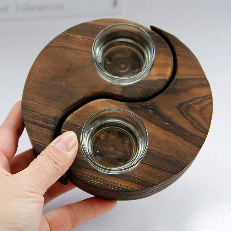 Nimara Ritual Yin Yang Wood Candle Holder Meditation Rituals Use Items