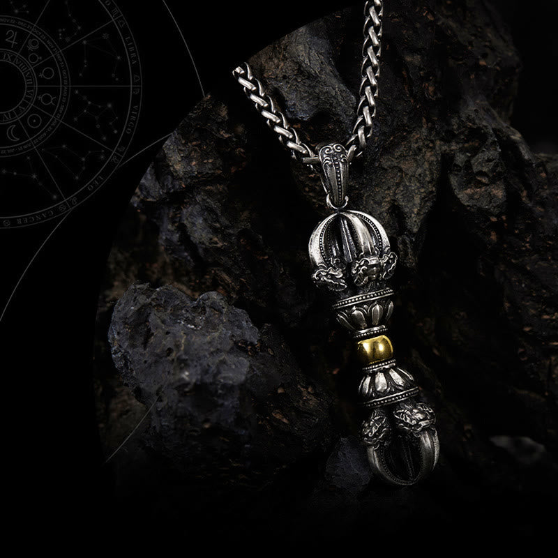 Nimara Ritual Tibetan Dorje Vajra Design Wealth Necklace Pendant