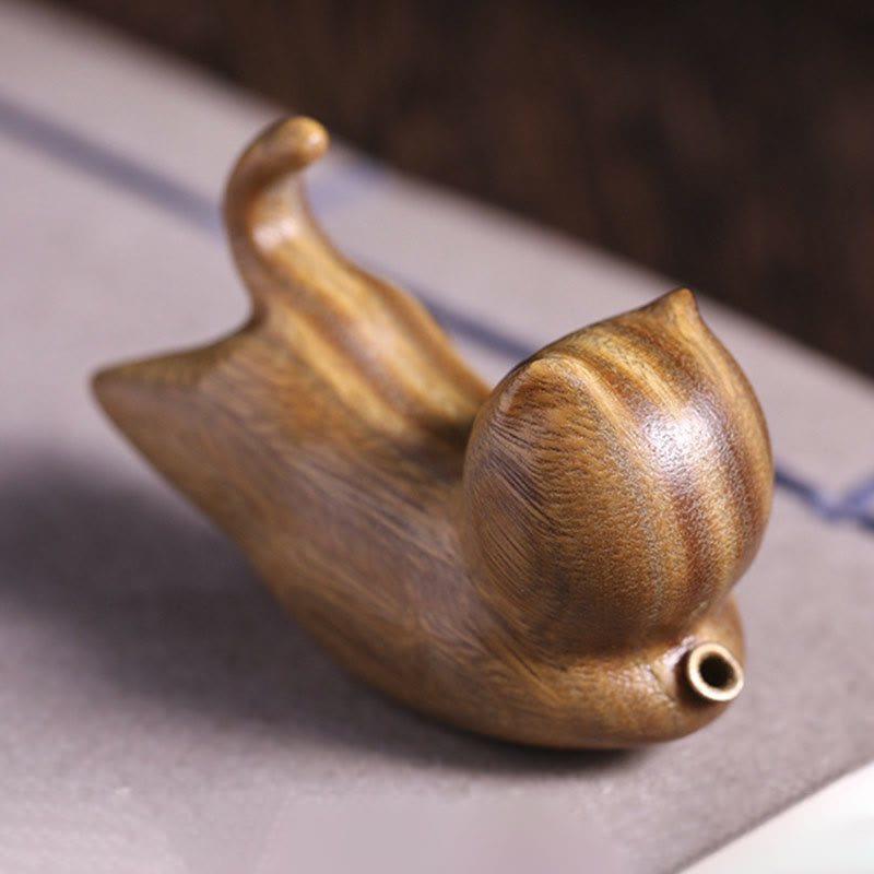 Nimara Ritual Green Sandalwood Cute Cat Pattern Soothing Stick Incense Burner Decoration