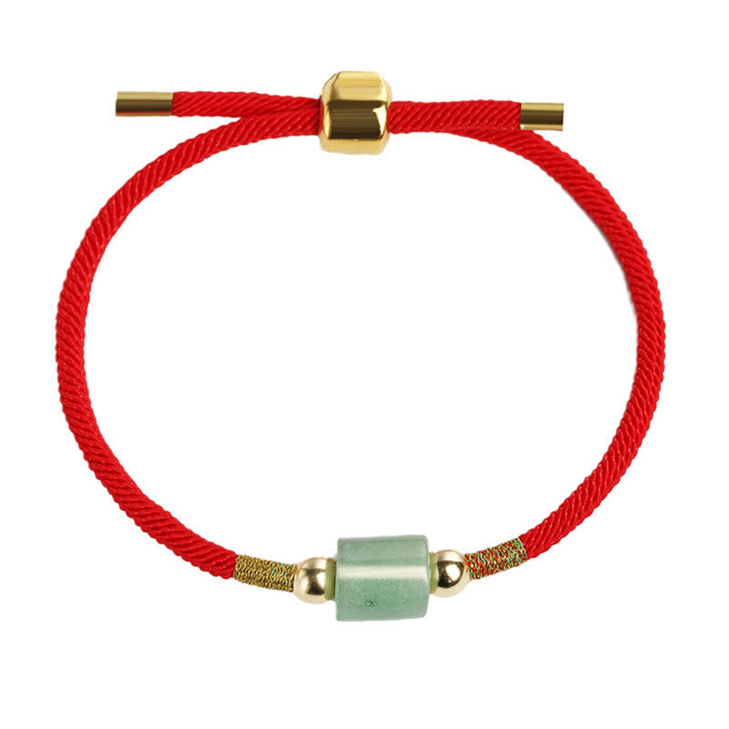 Nimara Ritual Tibet Handmade Green Aventurine Red Stone Malachite Luck Protection Braided Rope Bracelet