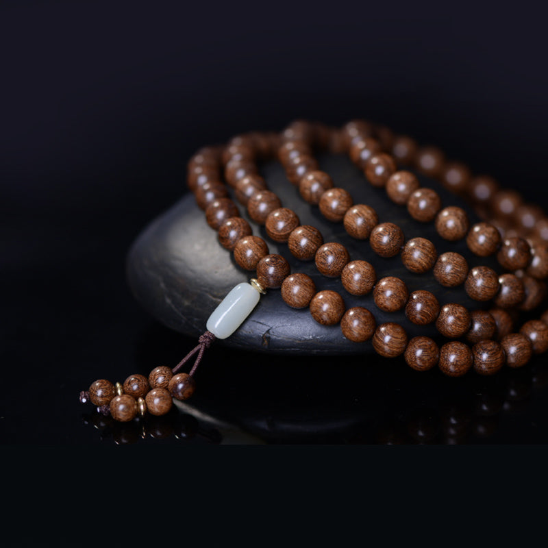 Nimara Ritual 108 Mala Beads Rosewood Jade Calm Bracelet