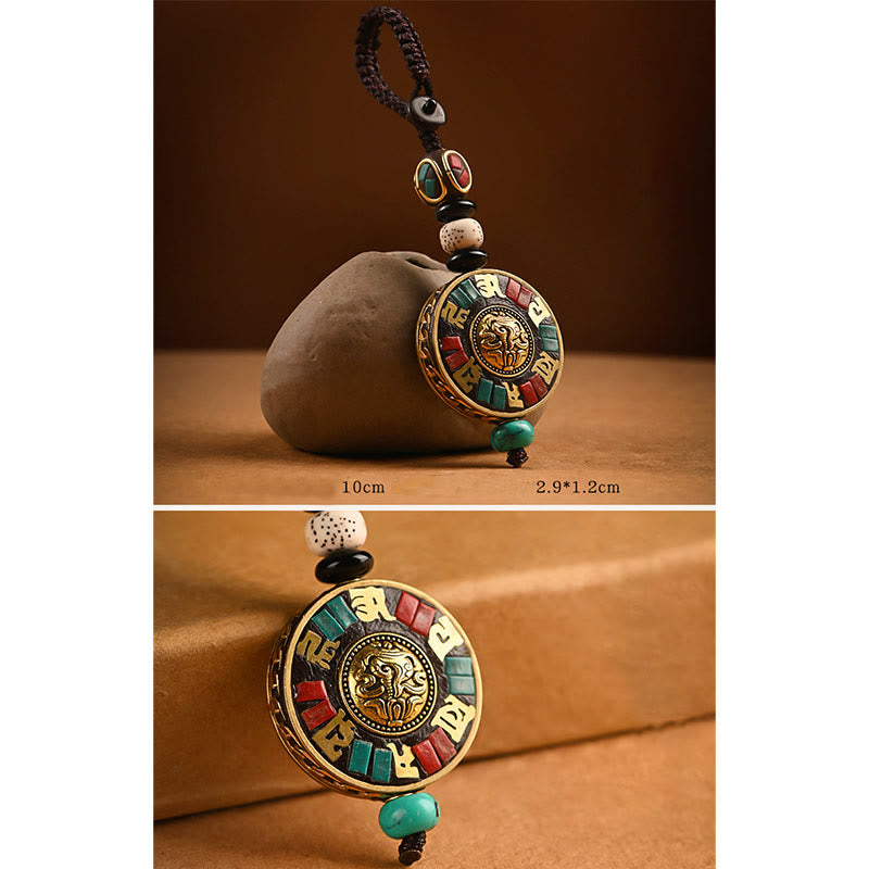 Nimara Ritual Tibetan Om Mani Padme Hum Bodhi Seed Peace Key Chain