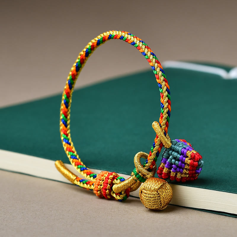 Nimara Ritual Colorful Rope Luck Handmade Zongzi Golden Ball Charm Bracelet