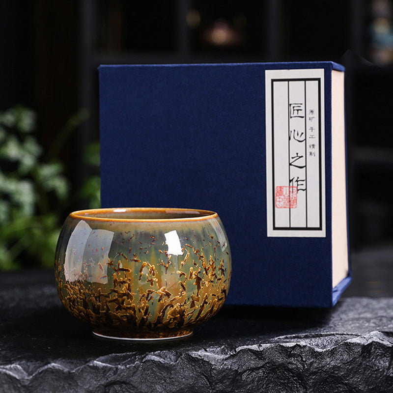 Nimara Ritual Colorful Brown Ceramic Teacup Kung Fu Tea Cup Bowl
