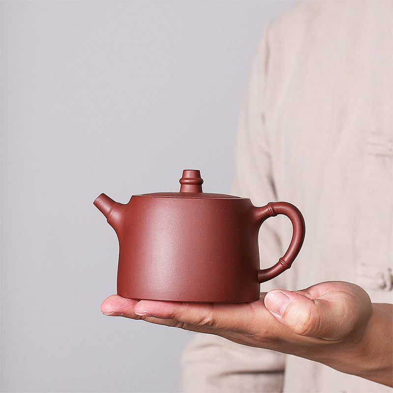 Nimara Ritual Handmade Vintage Bamboo Purple Clay Kung Fu Teapot
