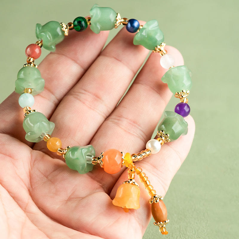 Nimara Ritual Green Aventurine Magnolia Flower Luck Bracelet