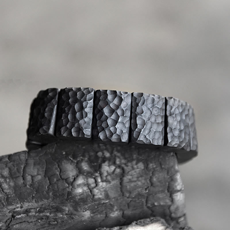 Nimara Ritual Vintage Ebony Wood Texture Peace Couple Bracelet