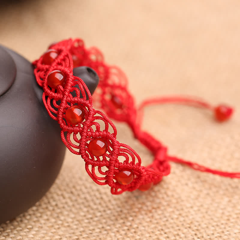 Nimara Ritual Red Agate Confidence Red String Bracelet