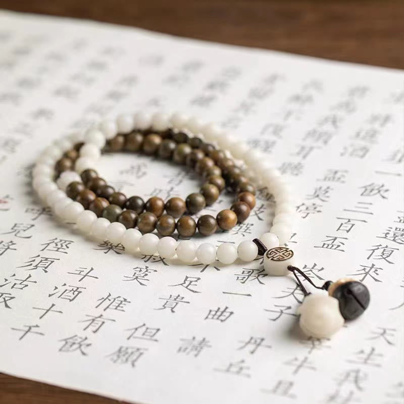 Nimara Ritual Natural Green Sandalwood Bodhi Seed Soothing Bracelet