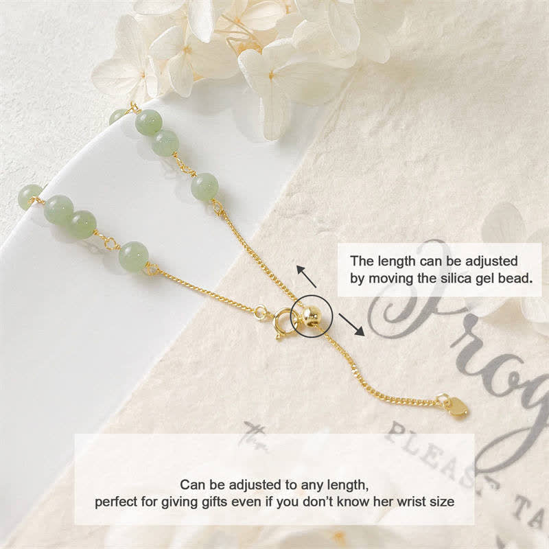 Nimara Ritual Unique Natural Hetian Jade 14K Gold filled Luck Beaded Bracelet