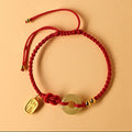 Nimara Ritual Hetian Jade Peace Buckle Fu Character String Luck Bracelet