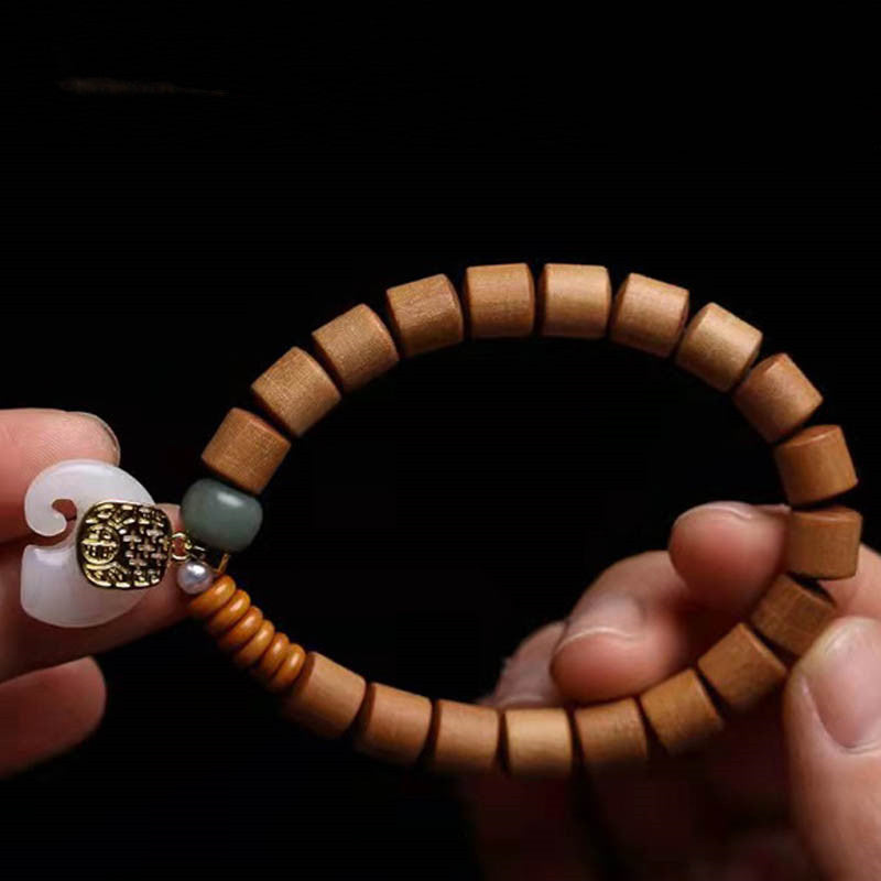 Nimara Ritual Sandalwood Jade Elephant Protection Bracelet