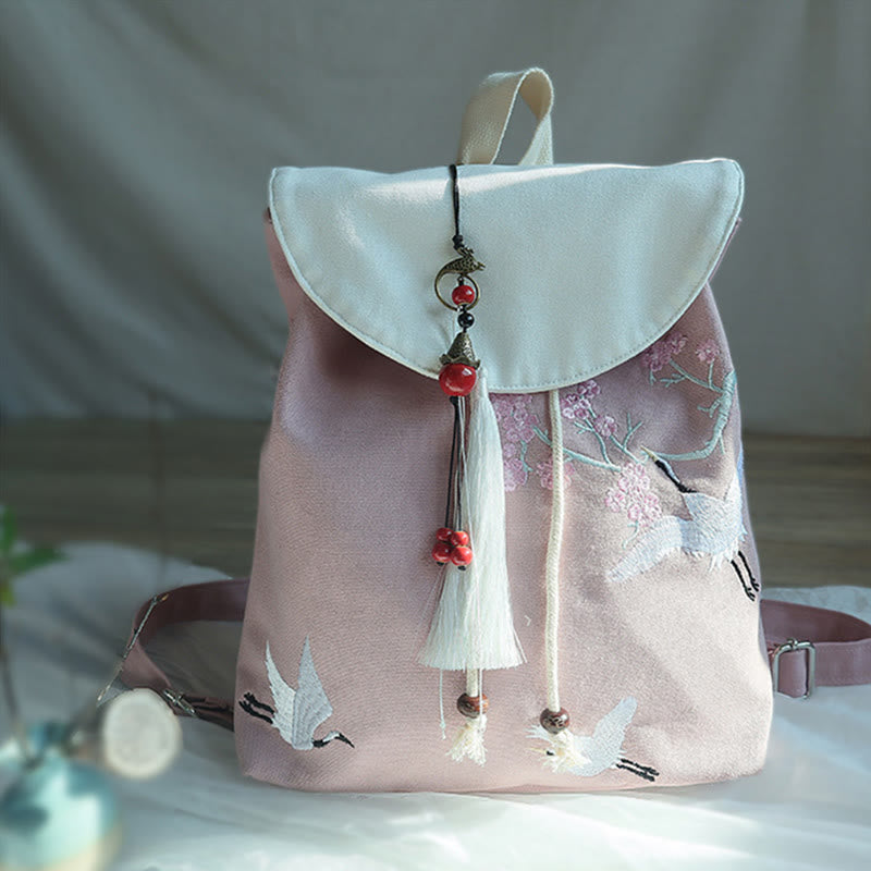 Nimara Ritual Handmade Embroidered Large Capacity Canvas Backpack