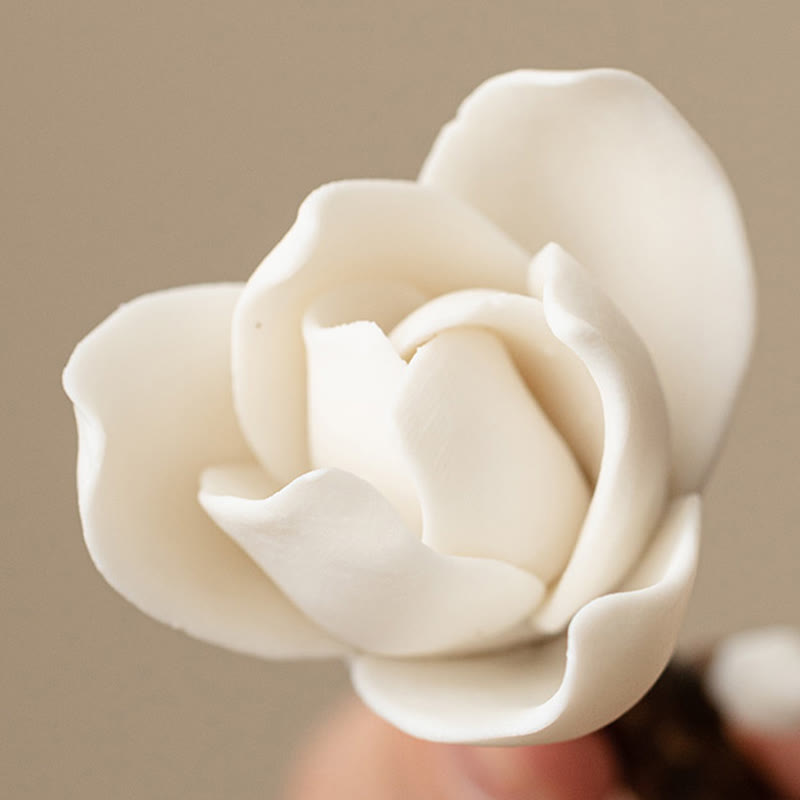 Nimara Ritual Gardenia Flower Pattern Ceramic Healing Incense Burner Decoration
