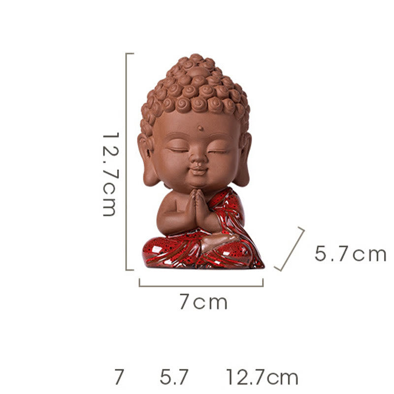 Nimara Ritual Mini Gautama Buddha Sakyamuni Kwan Yin Avalokitesvara Ksitigarbha Serenity Ceramic Desk Decoration