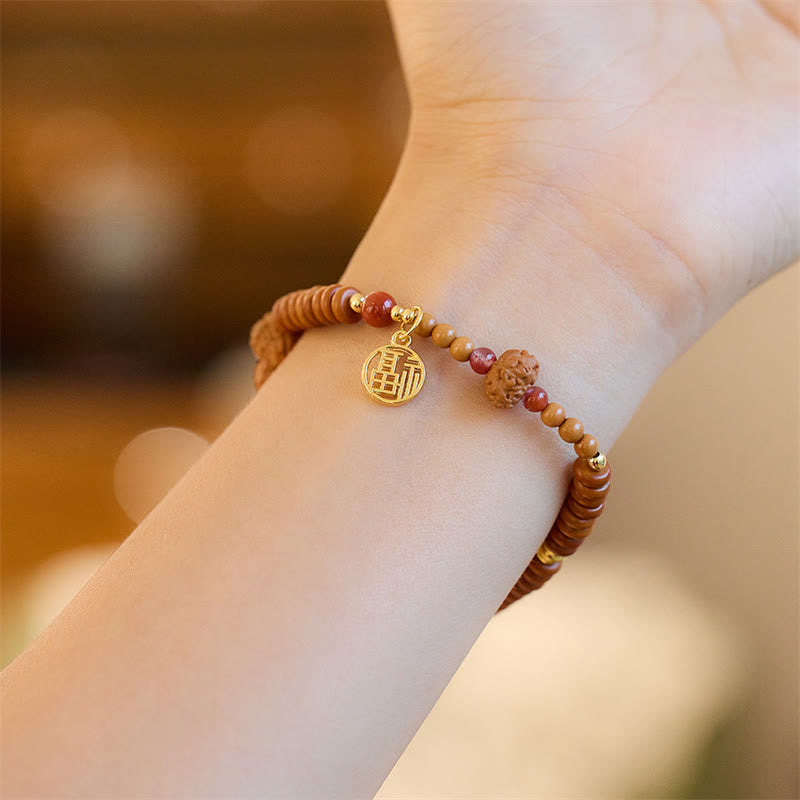 Nimara Ritual Tibetan Bodhi Seed Black Onyx Smoky Quartz Om Mani Padme Hum Fu Character Wealth Bracelet