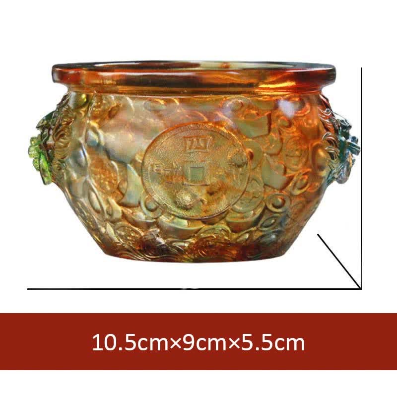 Nimara Ritual Handmade Liuli Crystal Treasure Bowl Art Piece Home Decoration
