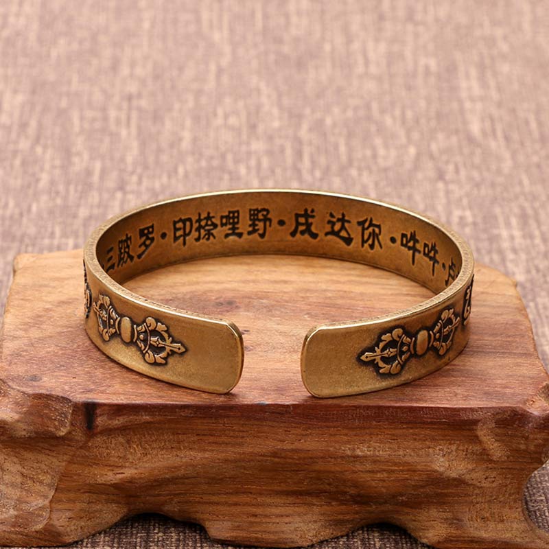 Nimara Ritual Tibetan MahApratisarA Mantra Sanskrit Copper Brass Healing Bracelet Bangle