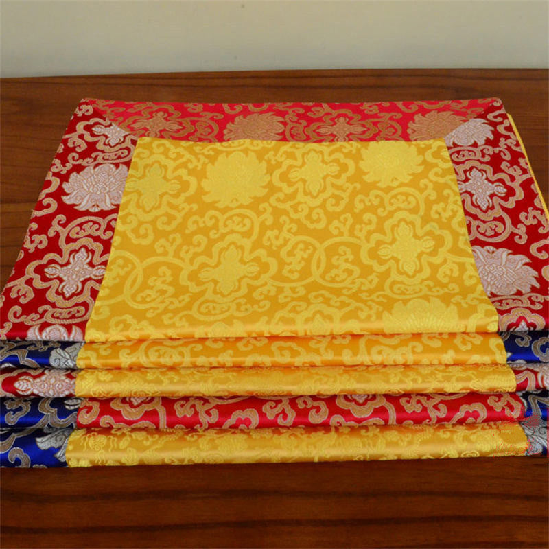 Nimara Ritual Brocade Prayer Altar Flower Vajra Dragon Pattern Auspicious Symbols Table Runner
