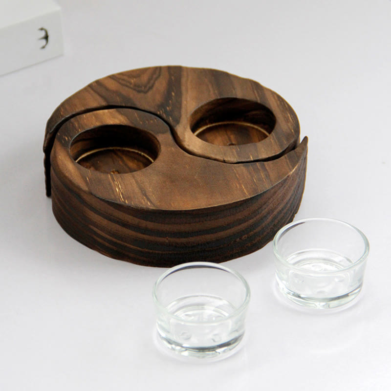 Nimara Ritual Yin Yang Wood Candle Holder Meditation Rituals Use Items
