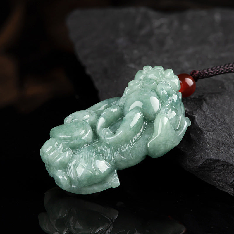 Nimara Ritual Jade PiXiu Wealth Luck String Necklace Pendant