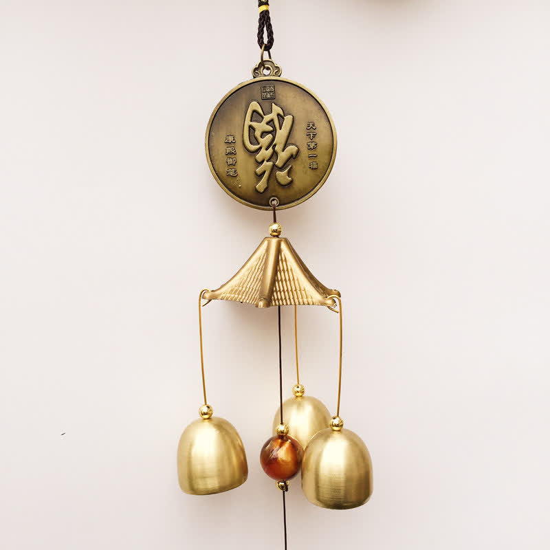 Nimara Ritual Blessing Letter Elephant Bagua Auspicious Coin Wall Hanging Chime Bell Handmade Home Decoration