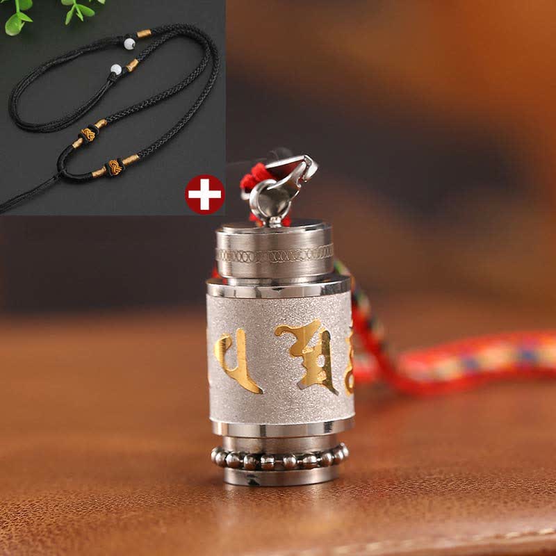 Nimara Ritual Tibet Om Mani Padme Hum Shurangama Mantra Titanium Steel Wisdom Amulet Necklace Pendant