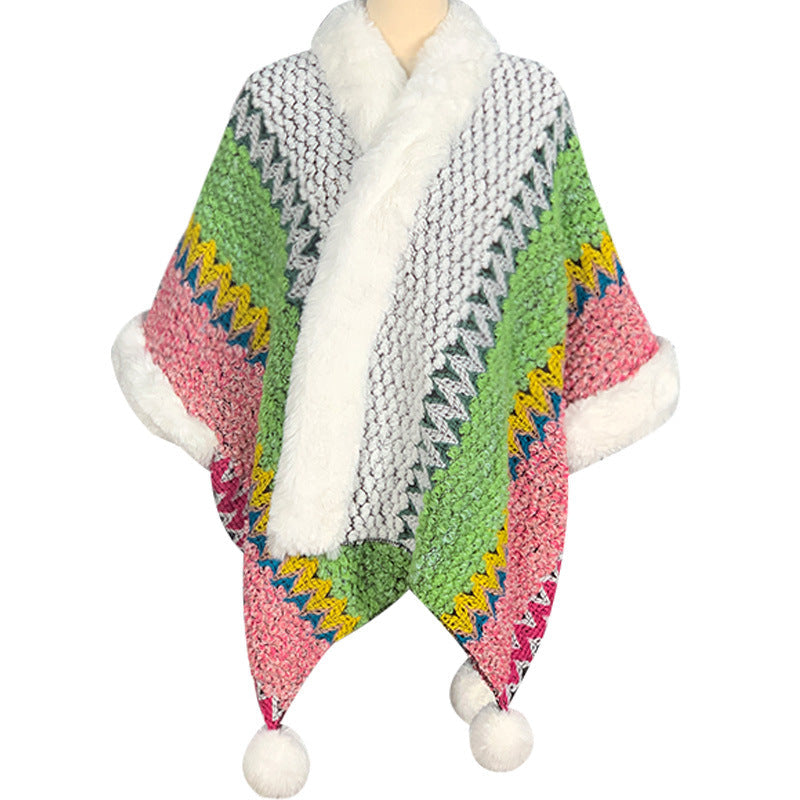 Nimara Ritual Tibetan Multicolored Striped Shawl Winter Cozy Travel Scarf Wrap