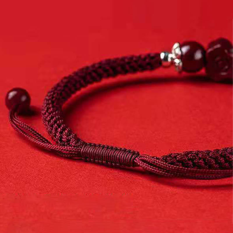 Nimara Ritual Handcrafted PiXiu Cinnabar Wealth Luck Braided Bracelet