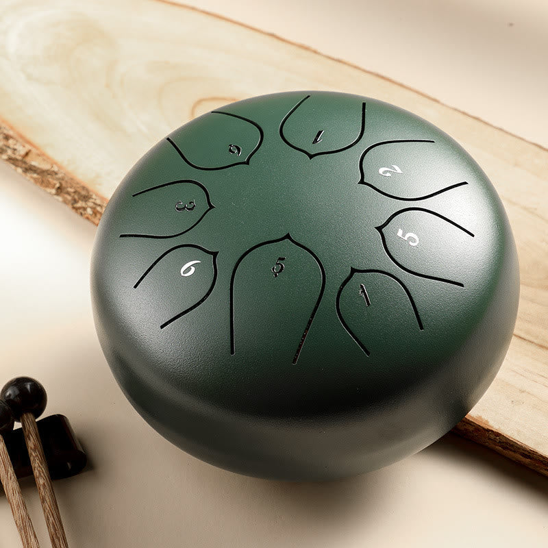 Nimara Ritual Steel Tongue Drum Sound Healing Meditation Lotus Pattern Drum Kit 8 Note 6 Inch Percussion Instrument